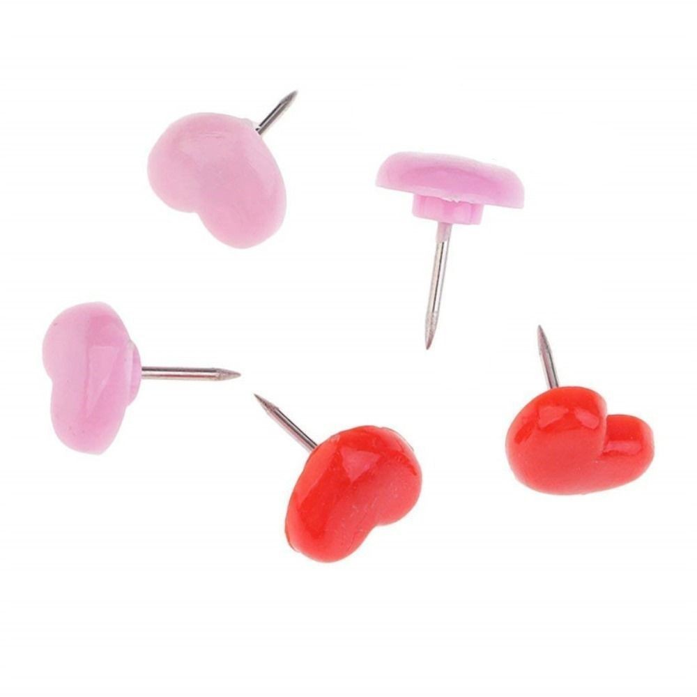 100PCS Love Heart Push Pin Thumb Tacks Photo Pins Office Supplies