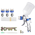 600CC HVLP Gravity Feed Paint Spray Gun Set 3 Nozzles Air Regulator Tool