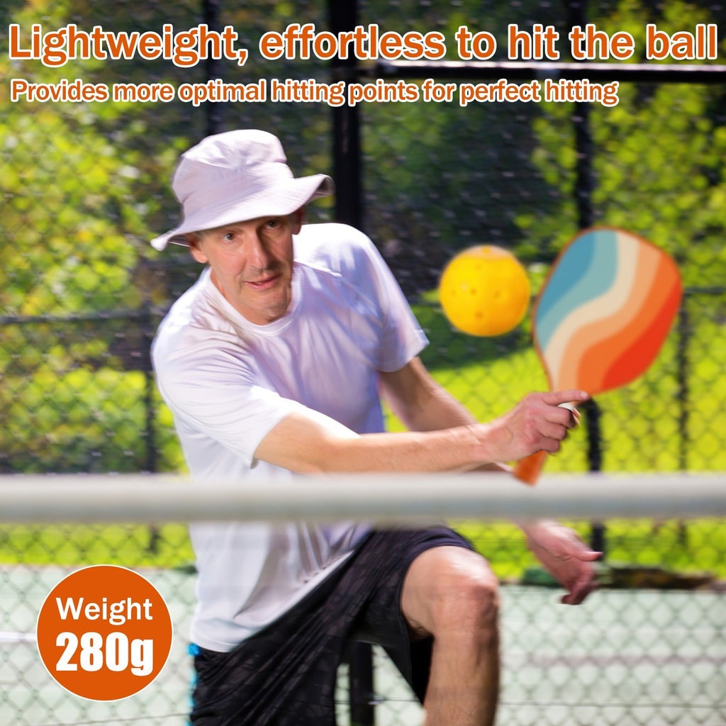 2Pcs Pickleball Paddles Set with 2 Balls 2 Handle Covers and Storage Bag CovbF