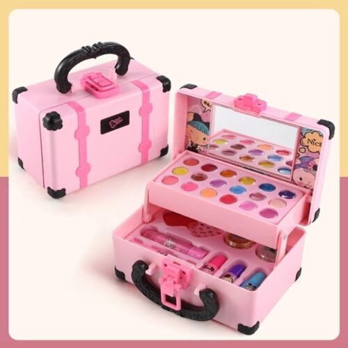 Girls Kids Pretty Princess Makeup Kit Pretend Make Up Remover Real Washable Set