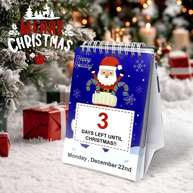 2026-100 Day Christmas Countdown Calendar Xmas Desk Tear-Off Countdown Calendar