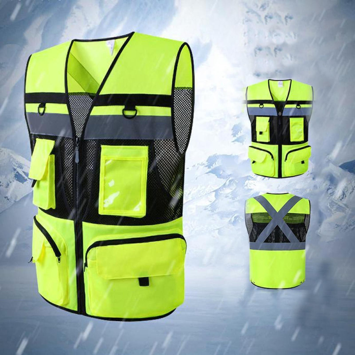 HI VIS VIZ VEST HIGH VISIBILITY WORK WAISTCOAT WITH PHONE & ID POCKETS Orange UK