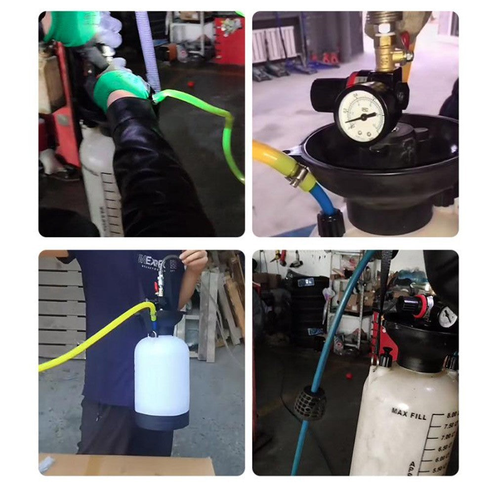 8L Pneumatic Transmission Oil Filling Replacement Pump Tool Kit + 5pcs Adaptor