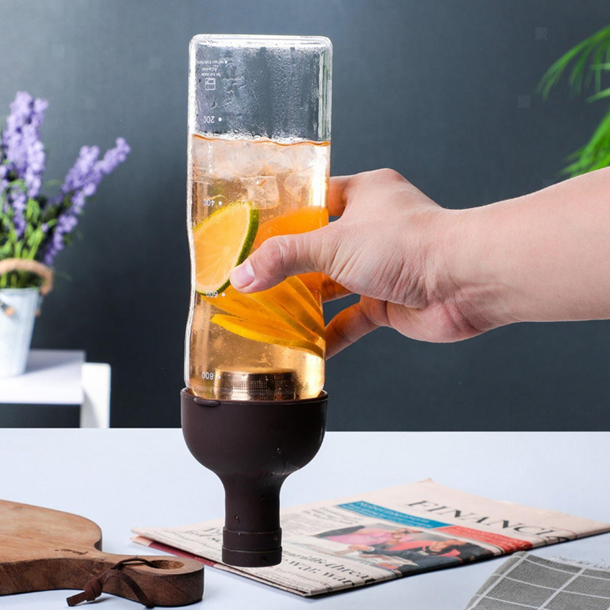 Glass Iced Tea Maker Bottle Airtight Cold Tea Brewing   Portable