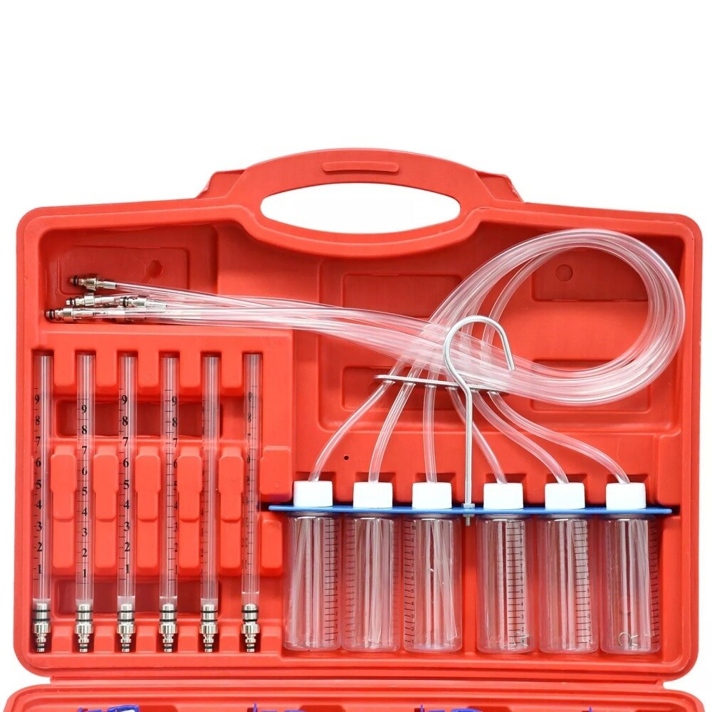 36PC DIESEL FLOW METER ADAPTOR 6 CYLINDER INJECTOR LEAK OFF COMMON RAIL TEST KIT