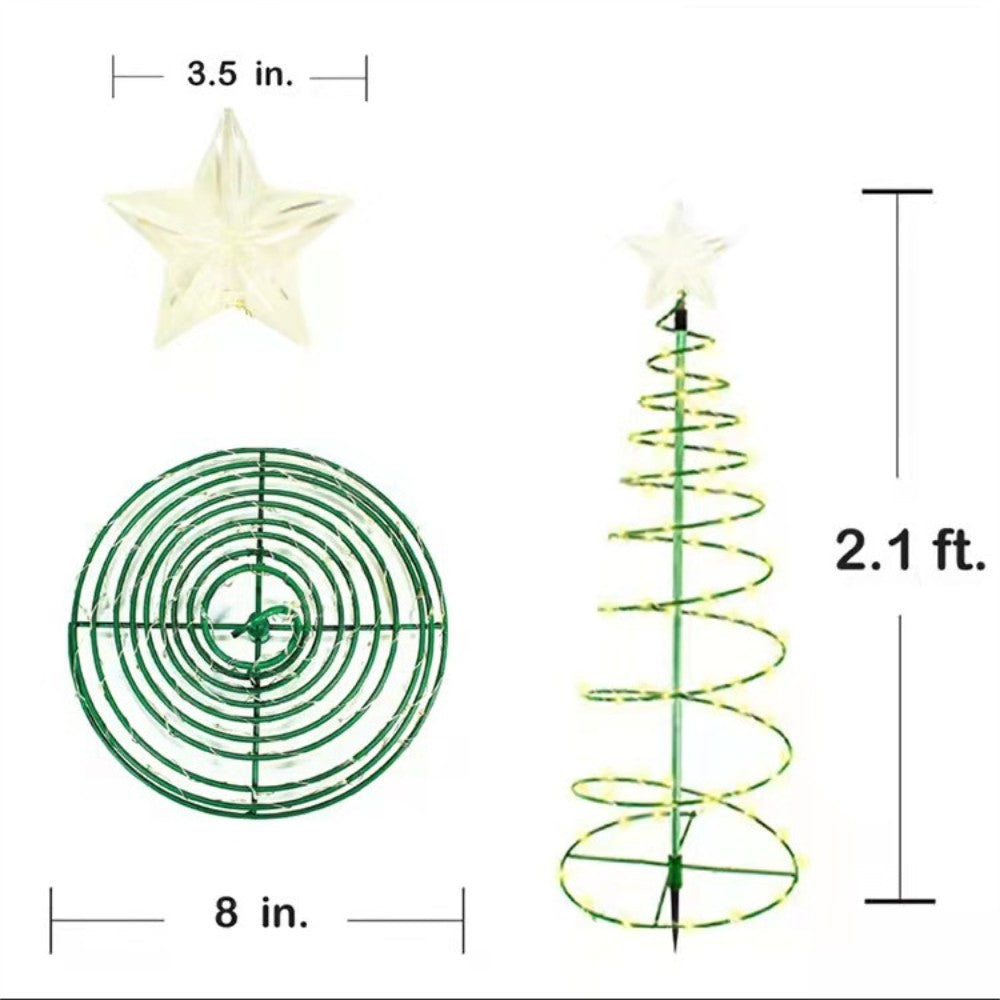 Solar Powered LED Christmas Tree Stake Star Light Outdoor Yard Garden Pathway