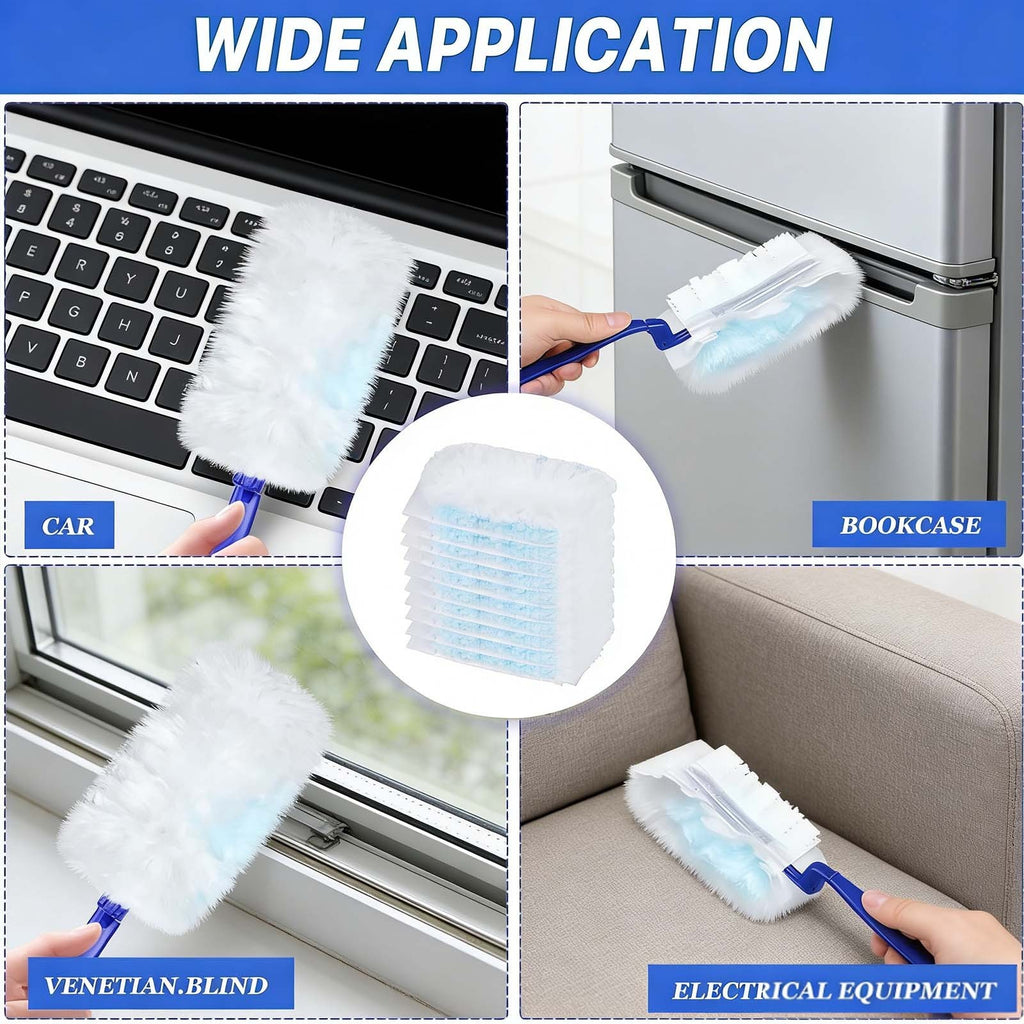 Flash Dust Magnet Fluffy Duster Kit with Extendable Long Handle + 50 Refills