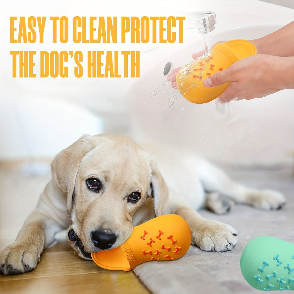 Durable Rubber Slippers-Shaped Chew Toy, Teeth Cleaning Training Pet Play Toy