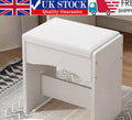 Mondeer White Dressing Table Stool Makeup Chair Soft Padded Cushion Piano Seat