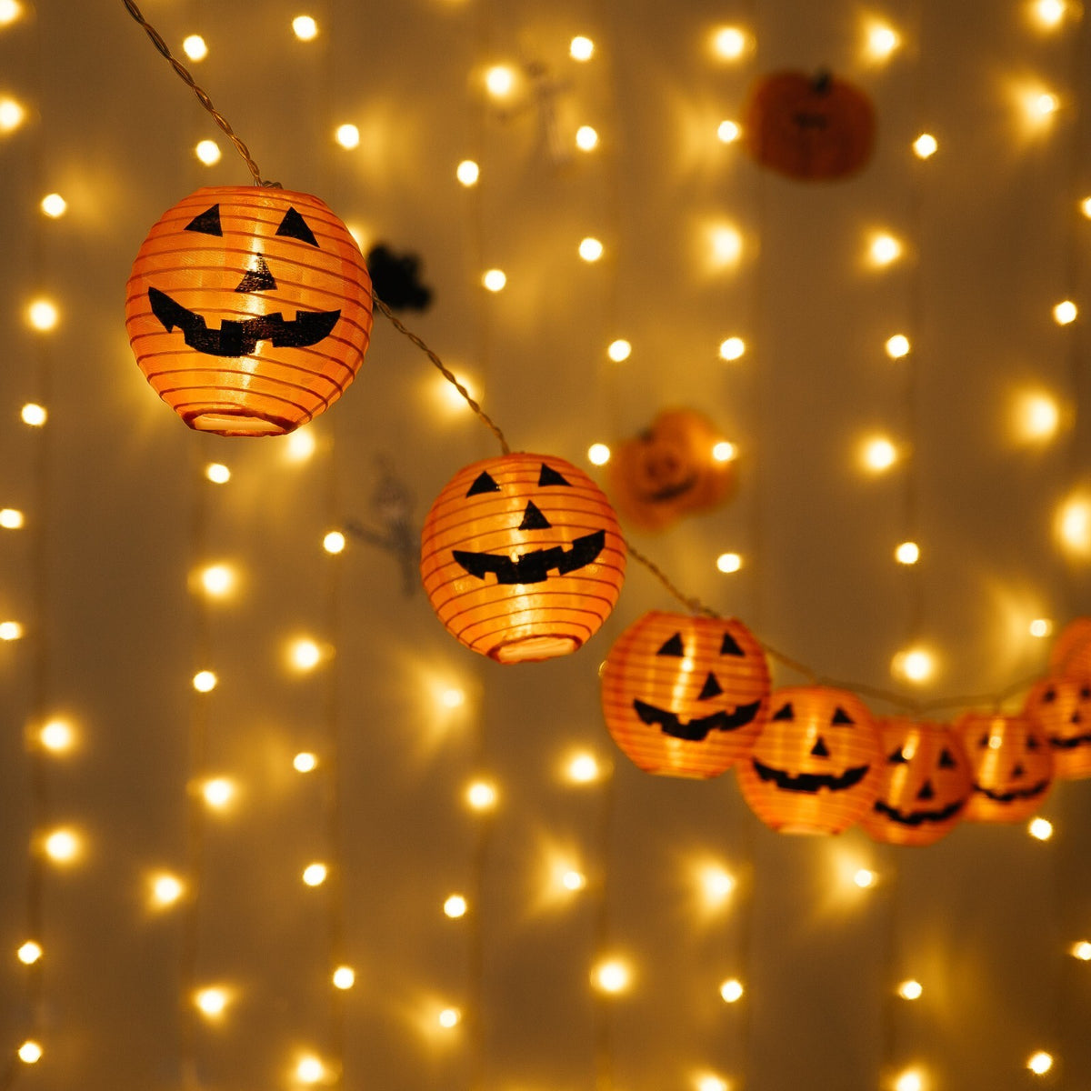 Halloween String Lights Pumpkin Lamp Light Up Indoor Outdoor Garden Party Decor