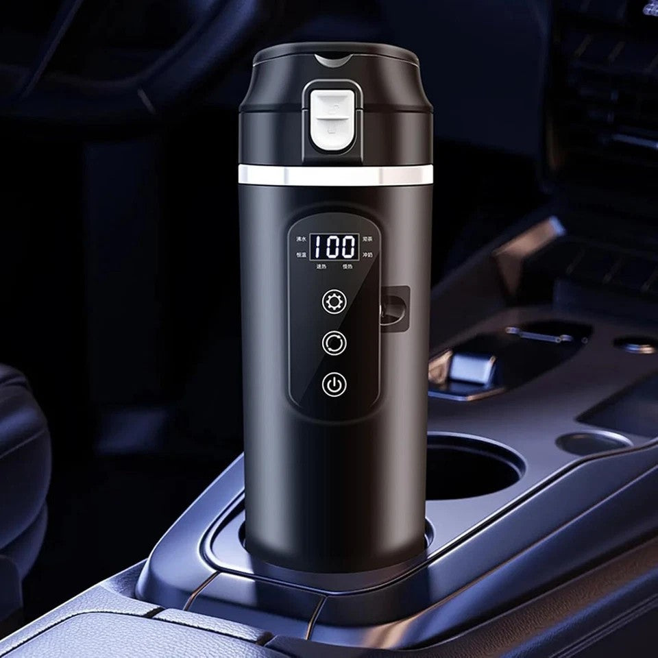 12V/24V Electric Kettle Car Heating Cup 500ml Thermos With Smart Touch Screen .