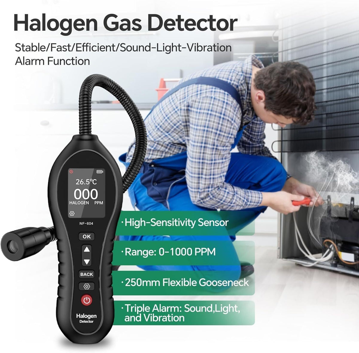 NF-604 Climate Leak Detector Refrigerant Leak Detector Air Conditioners R22 R134