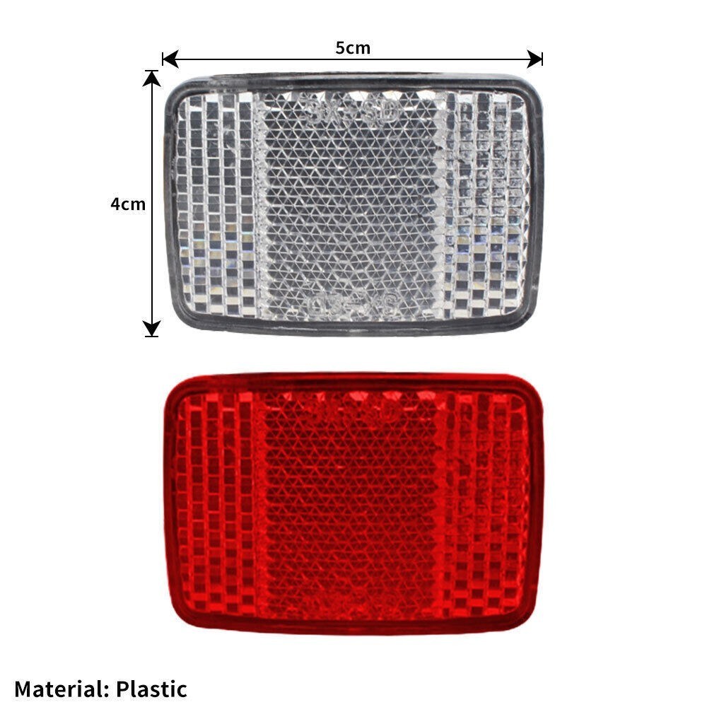 Bicycle Reflector Set Red Rear White Front Frame Handlebars Bikes & Cycles