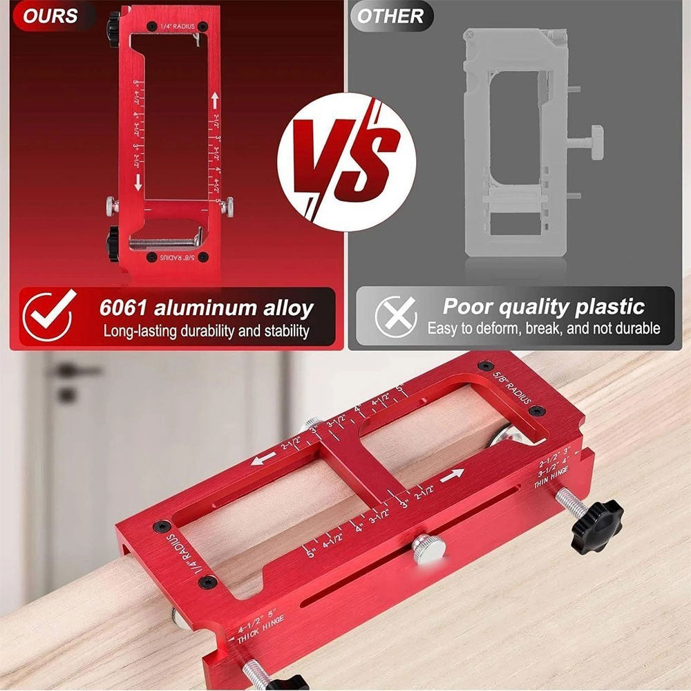 Adjustable Door Hinge Template Jig Router Mortiser for 2.5" to 5" Hinges Metal