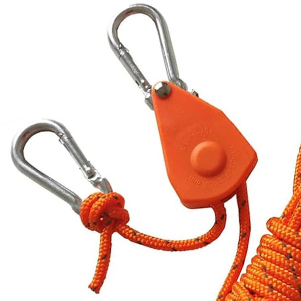 4Pcs Adjustable Camping Ratchet Pulley Tent Guide Rope Guy Line Tensioner 4M