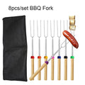 8pcs Telescoping BBQ Marshmallow Roasting Sticks barbecue Skewers Hot Dog Fork