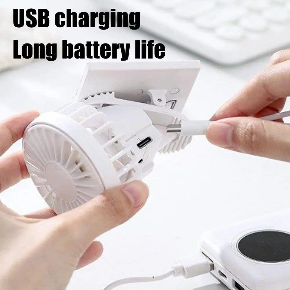 Mini Hat Clip Fan USB Rechargeable Personal Fan Portable Cap Clip Cooler Fan