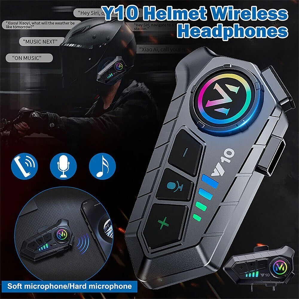 2x Bluetooth Motorcycle Helmet Headset Intercom Wireless Motorbike Headphone