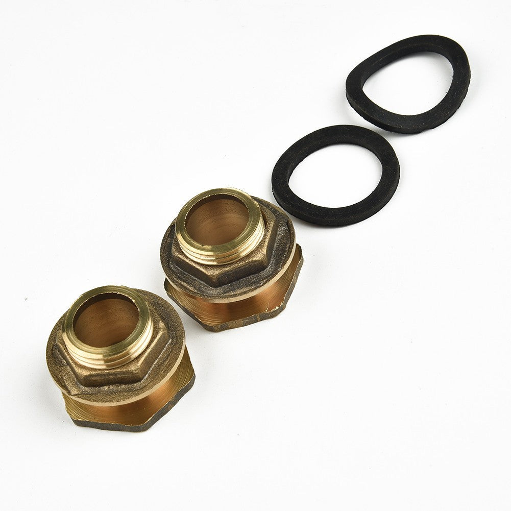2x Water Butt Water And Connector Brass Bib Tap With Click Lock Fitting