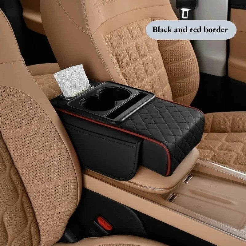 Portable Armrest Pad PU Leather Storage Box Center Console Armrest Cushion Car
