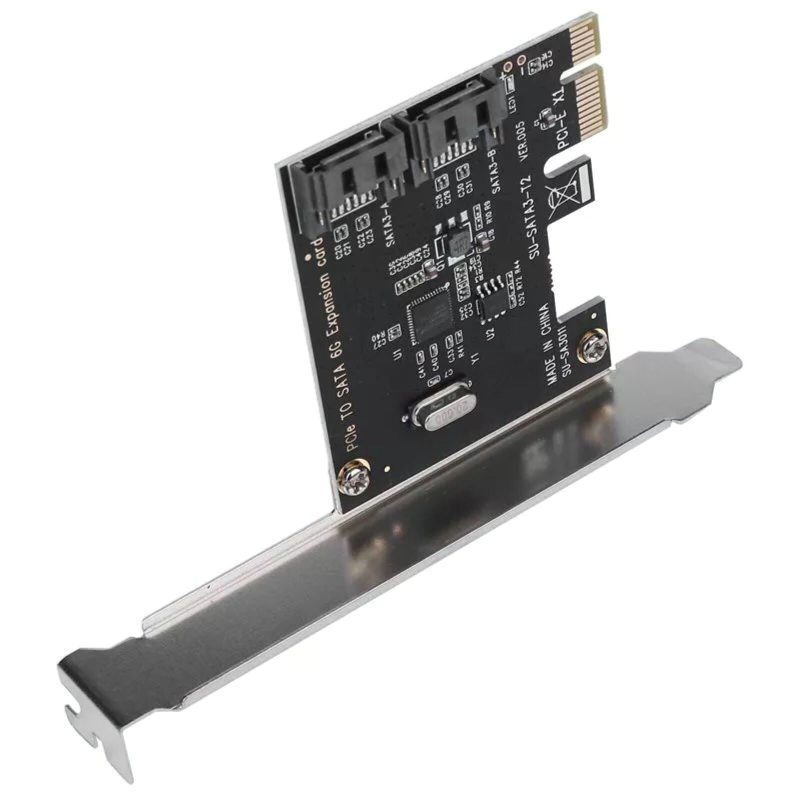 1X PCI Express PCIe to SATA3.0 6G 2-Port Expansion Controller Card Adapter
