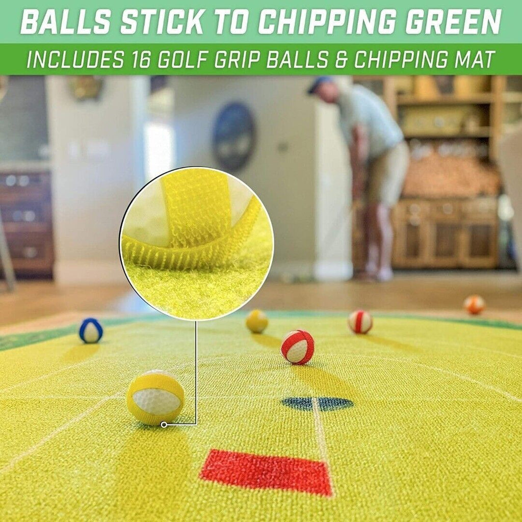 1set Chip Stick Golf Game Mat with 16 Grip Golf Balls Mats UK and 1 Chipping