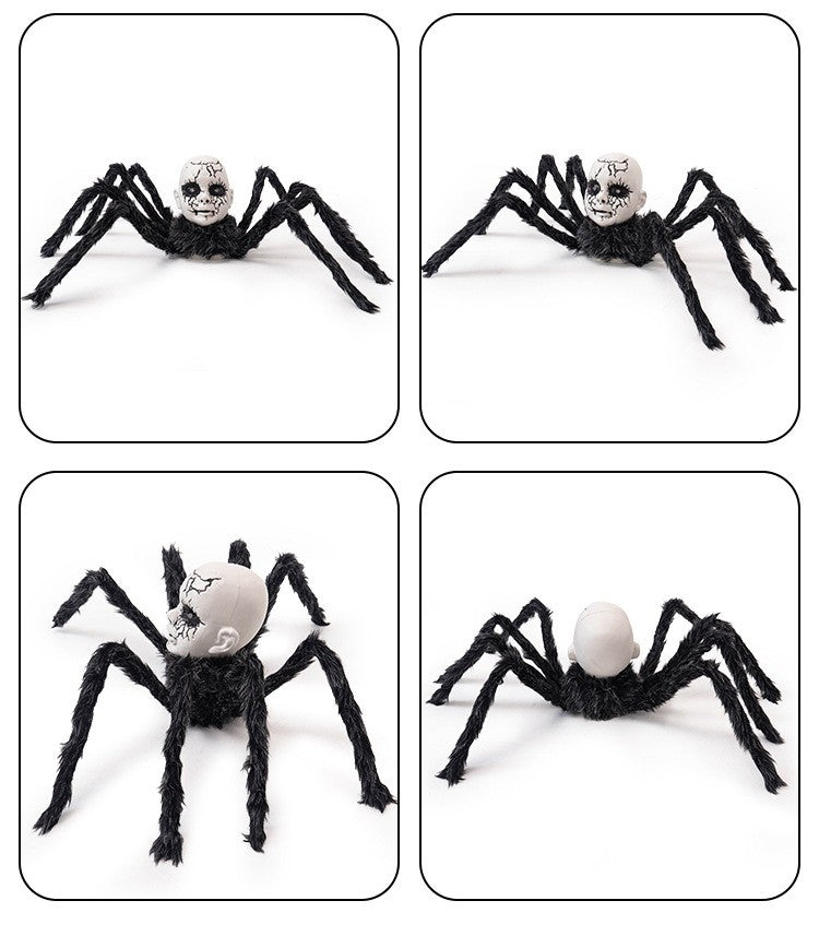 Halloween Baby face spider electric induction voice controlled horror walk toy