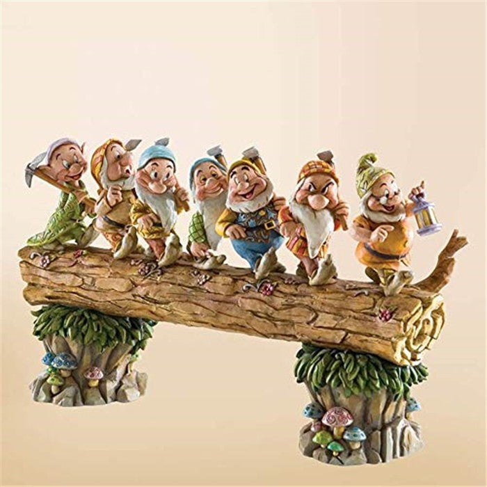 Fairy Tales Seven Dwarfs Tree Stump Cartoon Elf Garden Ornament Statue