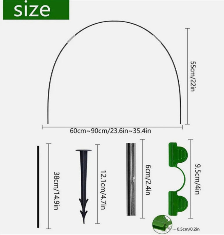 90PCS Greenhouse Hoops Plant Grow Tunnel Garden Support Frame for Netting Tunnel