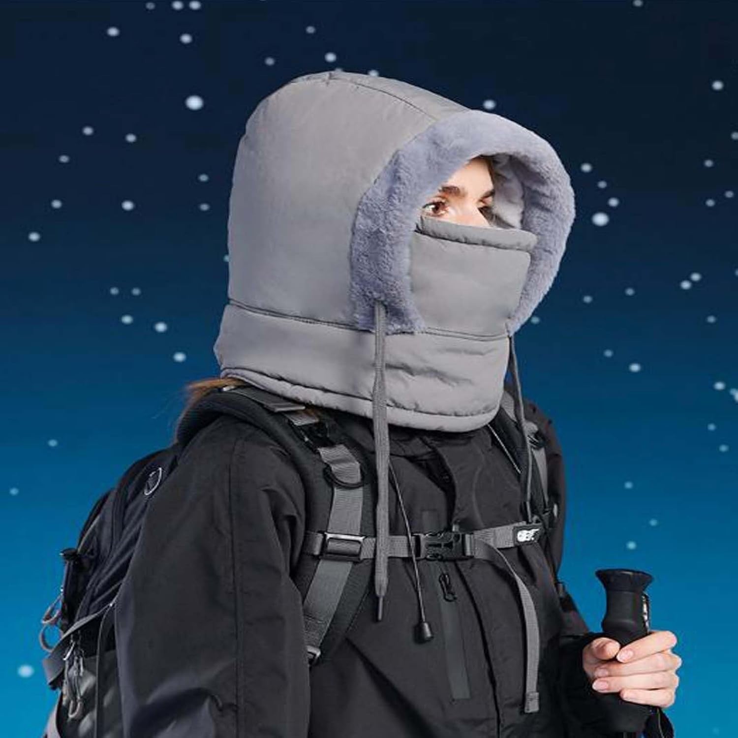 Plush-Lined Thickened Thermal Hat with Face Mask 3-in-1Windproof Warm Balaclava