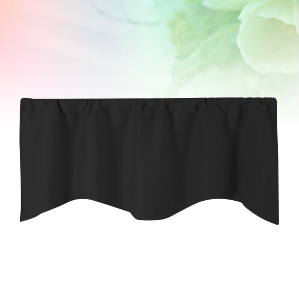 Polyester Short Curtains Black Color for Kitchen Living Room Window