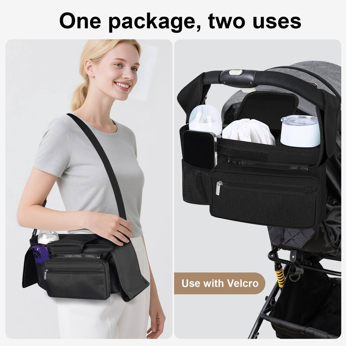 Universal Baby Stroller Organizer Bag Durable & Reliable Easy Install Organizer