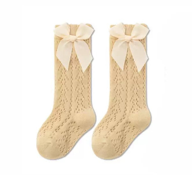 6X Children's Bow Mesh Leg Stockings – Anti-Mosquito, Breathable Mid-Calf -UK