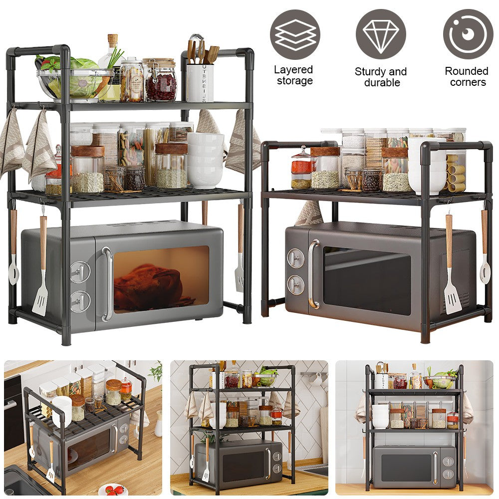 2/3 Tier Microwave Oven Rack Stand Storage Holder Kitchen Corner Shelf UK