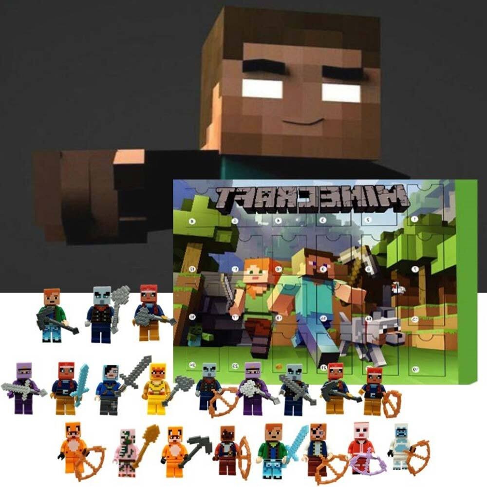 24 Days Christmas Countdown Minecraft Figure Advent Calendar 2024 Surprise Gifts