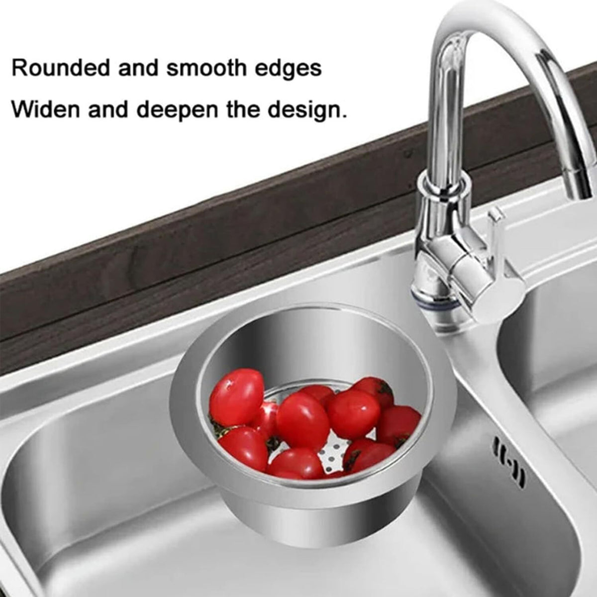 Stainless Steel Drain Basket for Kitchen Sink, Swan Sink Strainer Basket