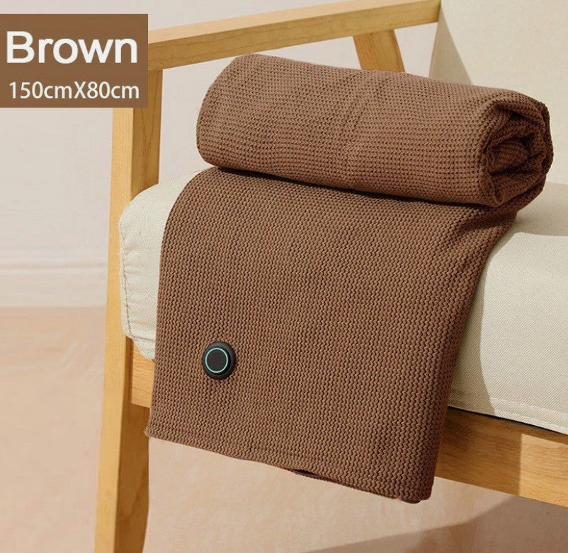 USB Heated Shawl Blanket Wearable Electric Heating Blanket with Zipper Closure