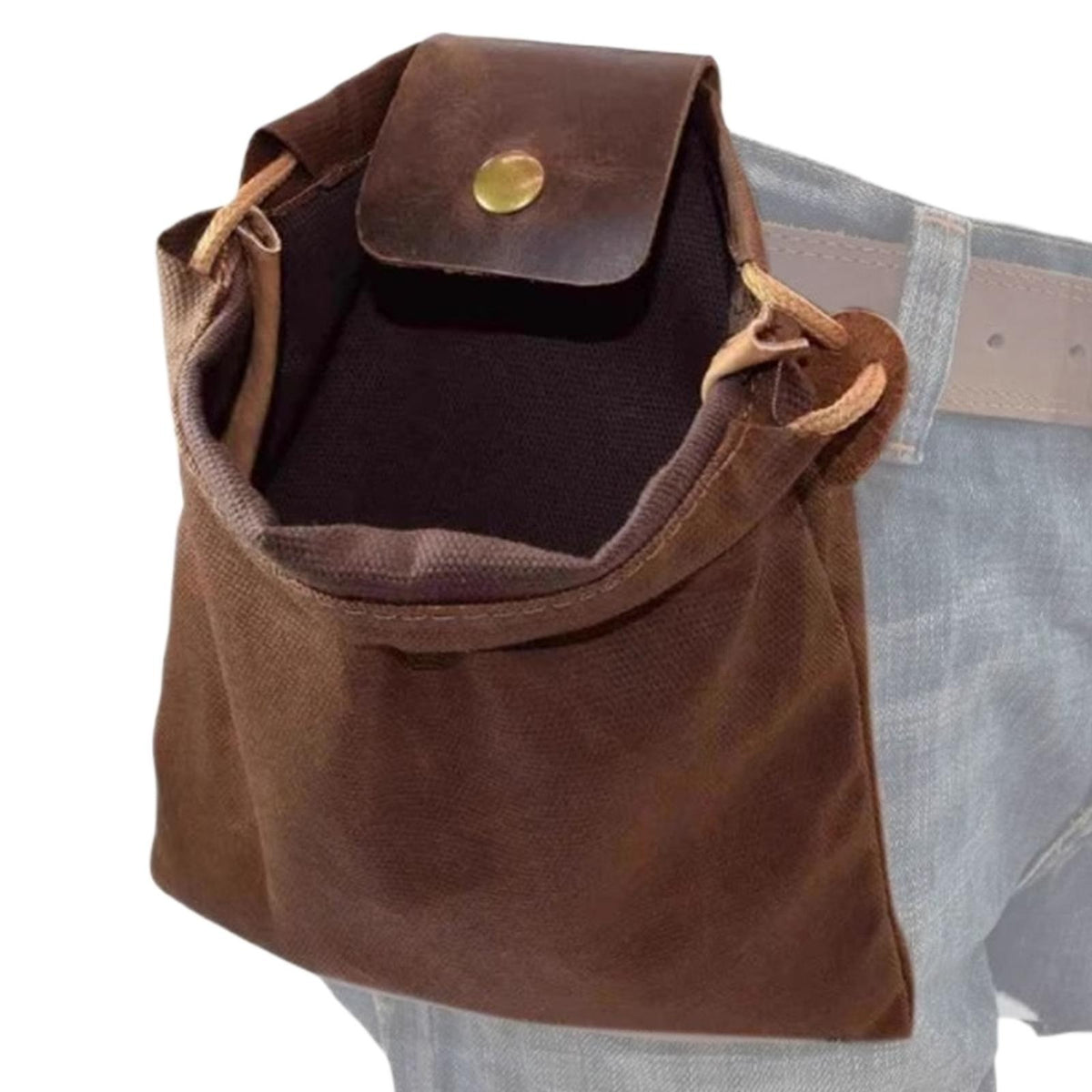 Foraging Bag Foraging Belt Pouch Waxed Canvas Belt Pouch Outdoor Foraging Pouch