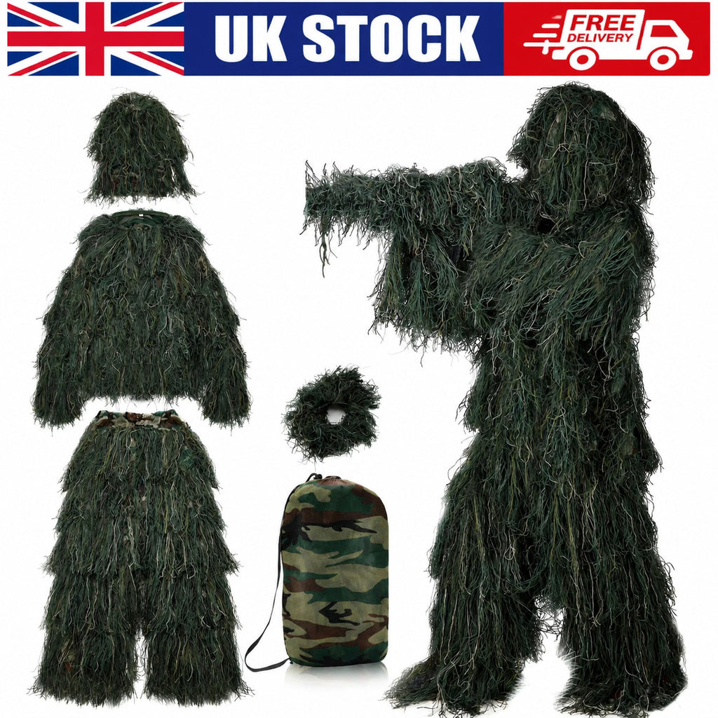Multi-Scenario Woodland Camouflage Ghillie Suit – Adult Hunting Camouflage Gear