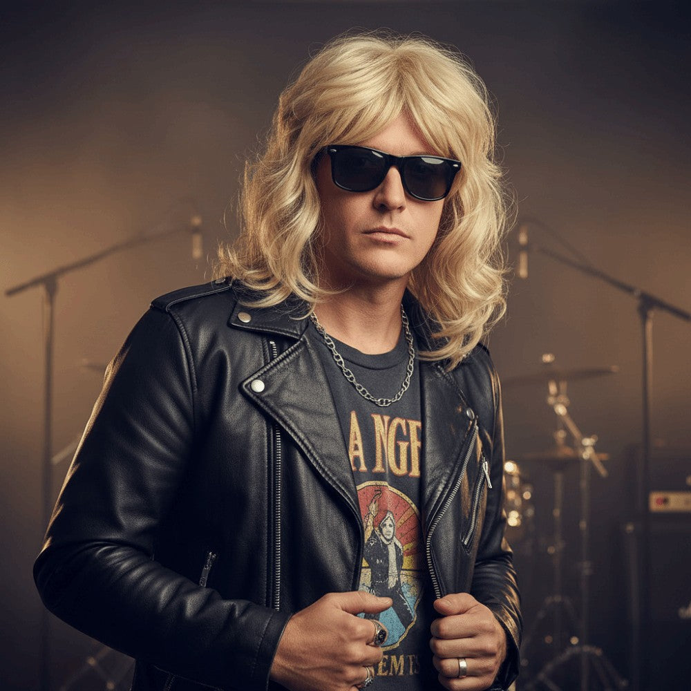 Punk Men Wig Retro Cosplay Wigs Male Wavy Wigs Short Curly Wigs Synthetic Hair
