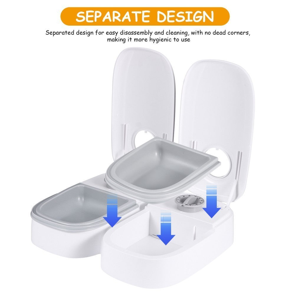 2pc Automatic Cat Feeder Electronic Timed Dry and Wet Pet Dog Cat Food Dispenser