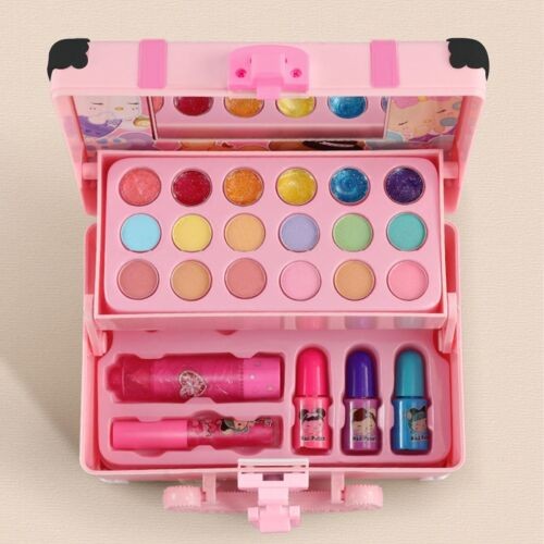 Girls Kids Pretty Princess Makeup Kit Pretend Make Up Remover Real Washable Set