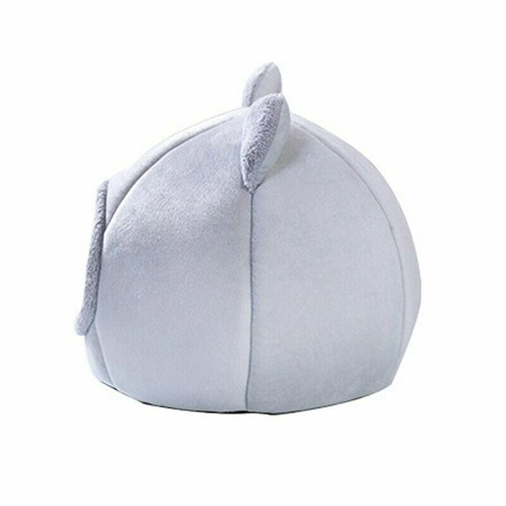 Large Cat Bed Cave Small Wool Cozy Pet Igloo Bed Winter House Nest Kennel Grey