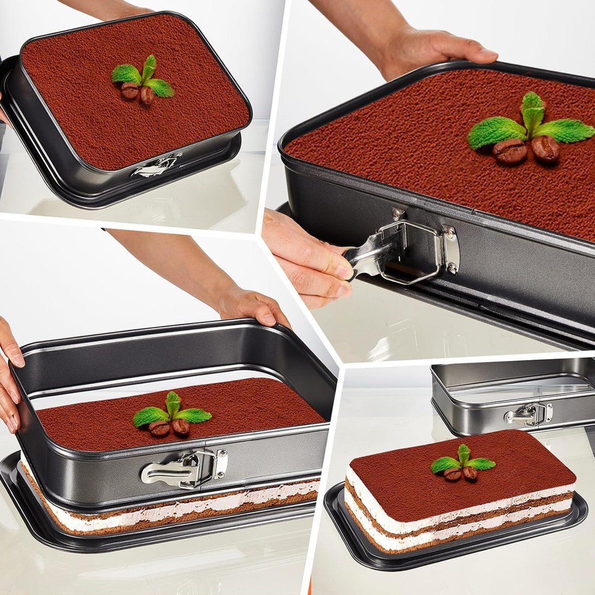 Cake Tin 39 x 28 cm Rectangular Non Stick Spring Form Baking Bake Tray Bakeware