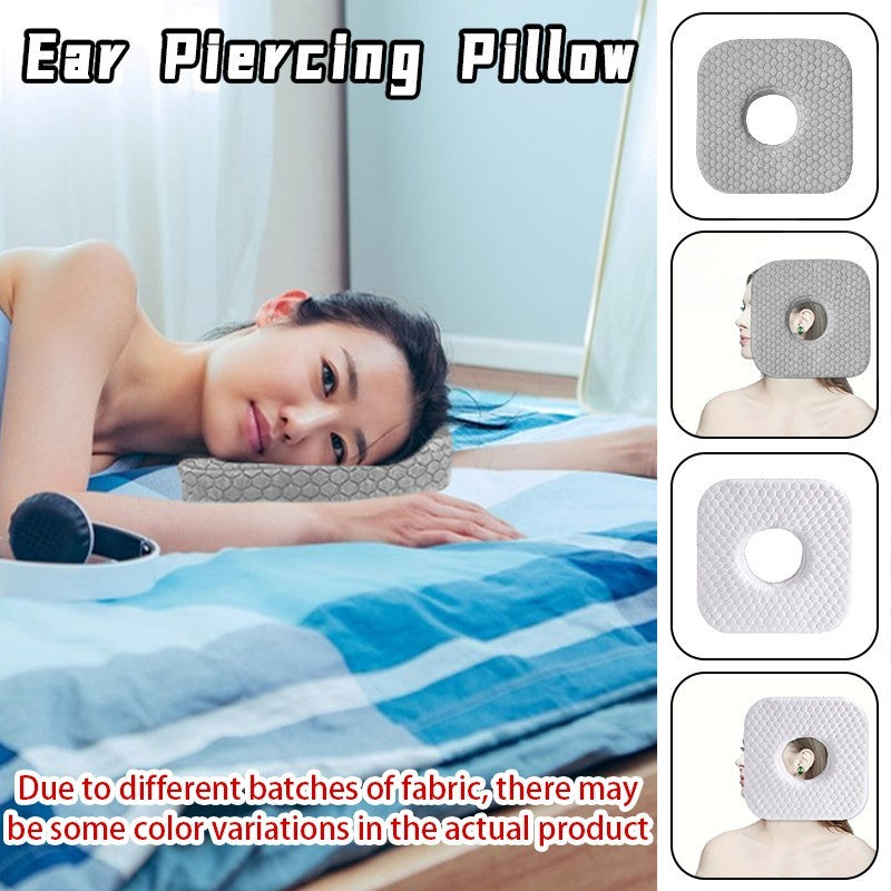 Ear Piercing Pillow Memory Foam Pillow Side Sleeper with Hole Relief Ears Pain