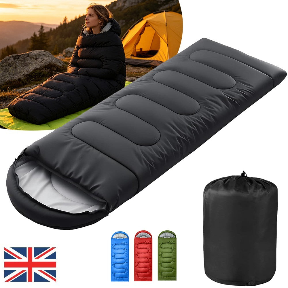 Waterproof 4 Season Envelope Sleeping Bag Single Zip Design Camping Hiking Use