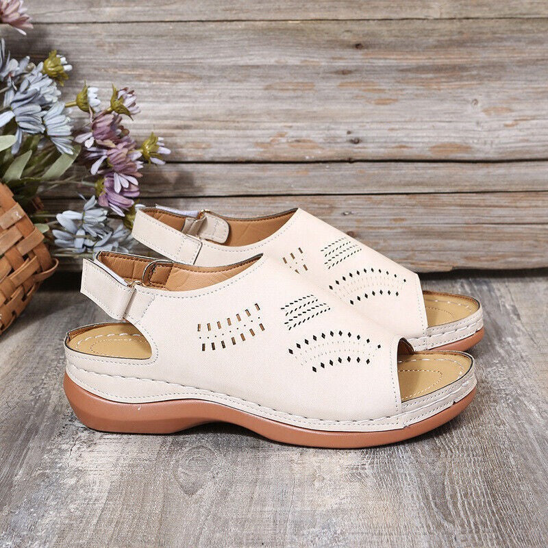 Womens Ladies Casual Comfy Sandals Low Wedge Shoes Mules Flat Flip Flops UK