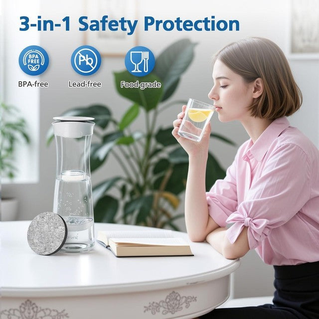 6 PCS Water Filter Discs Compatible with Brita Fill & Go Bottles Reduce Chlorine