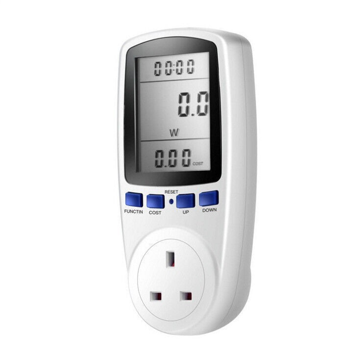 Electricity Usage Monitor Power Consumption Meter UK Plug In Watt Kwh Analyser