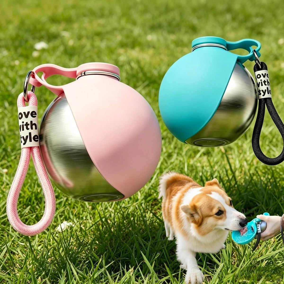 2-in-1 Portable Dog Water Bottle for Small Dogs, 285ML Leak Proof & Compact Dog